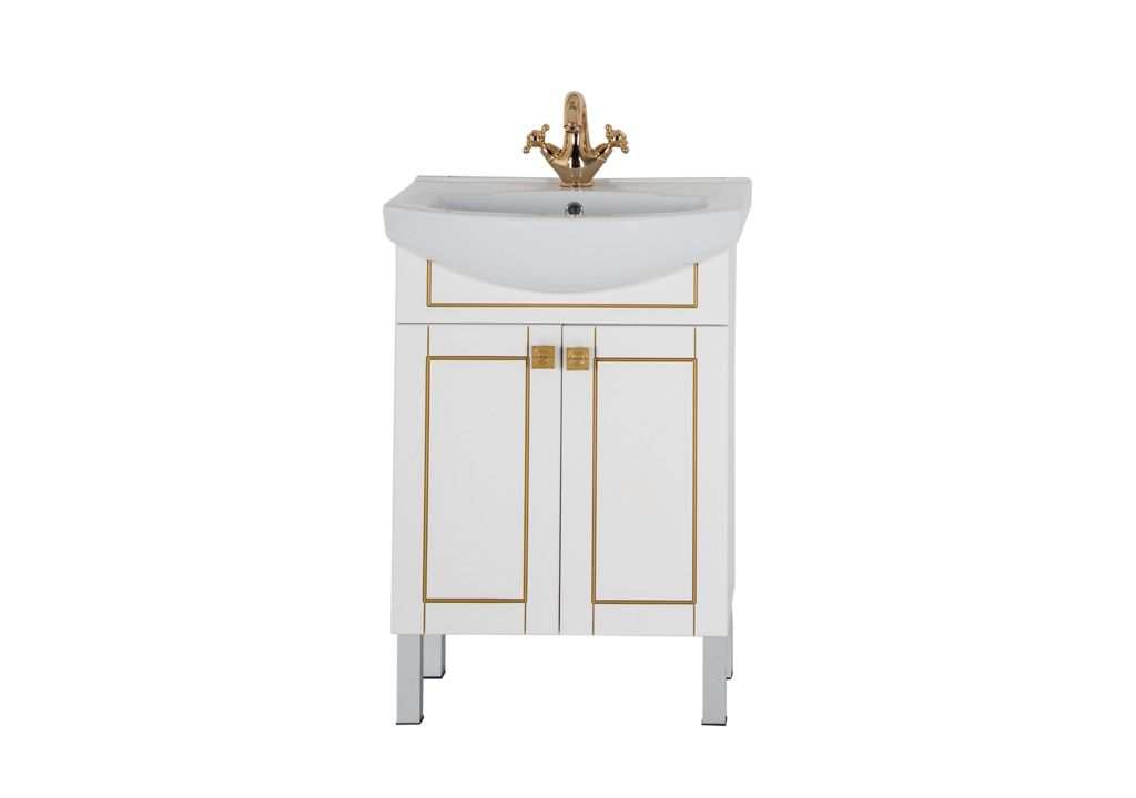 Тумба под раковину Aquanet Честер 60 белый/золото sun-id-270682 - Вид №2
