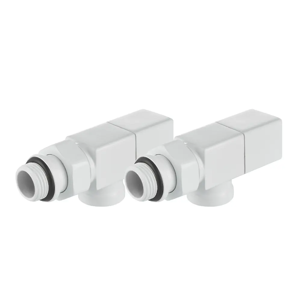 Набор вентилей для радиатора Royal Thermo Cube 1/2" осевой цвет белый 89353154 STLM-2081420  - Вид №3