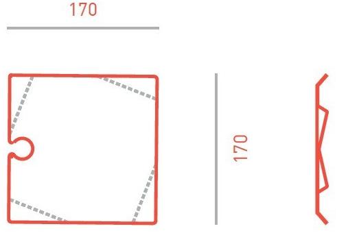 Giacopini Коктейльная тарелка квадратная металлическая Pliè Plie17,17 - Вид №10
