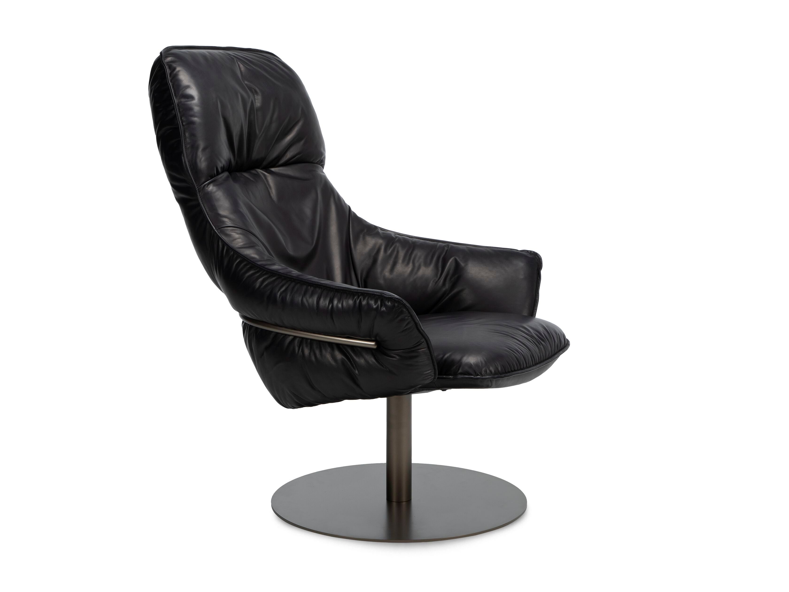 Кожаное вращающееся кресло-пьедестал с подлокотниками Freifrau Marie ARCH-00130894