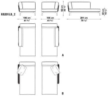 B&B Italia Outdoor Садовый диван из ткани Ribes sun-id-1376014 - Вид №14