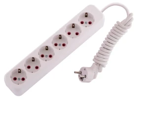 LILA Удлинитель с заземлением 6 входов 2 метра белый