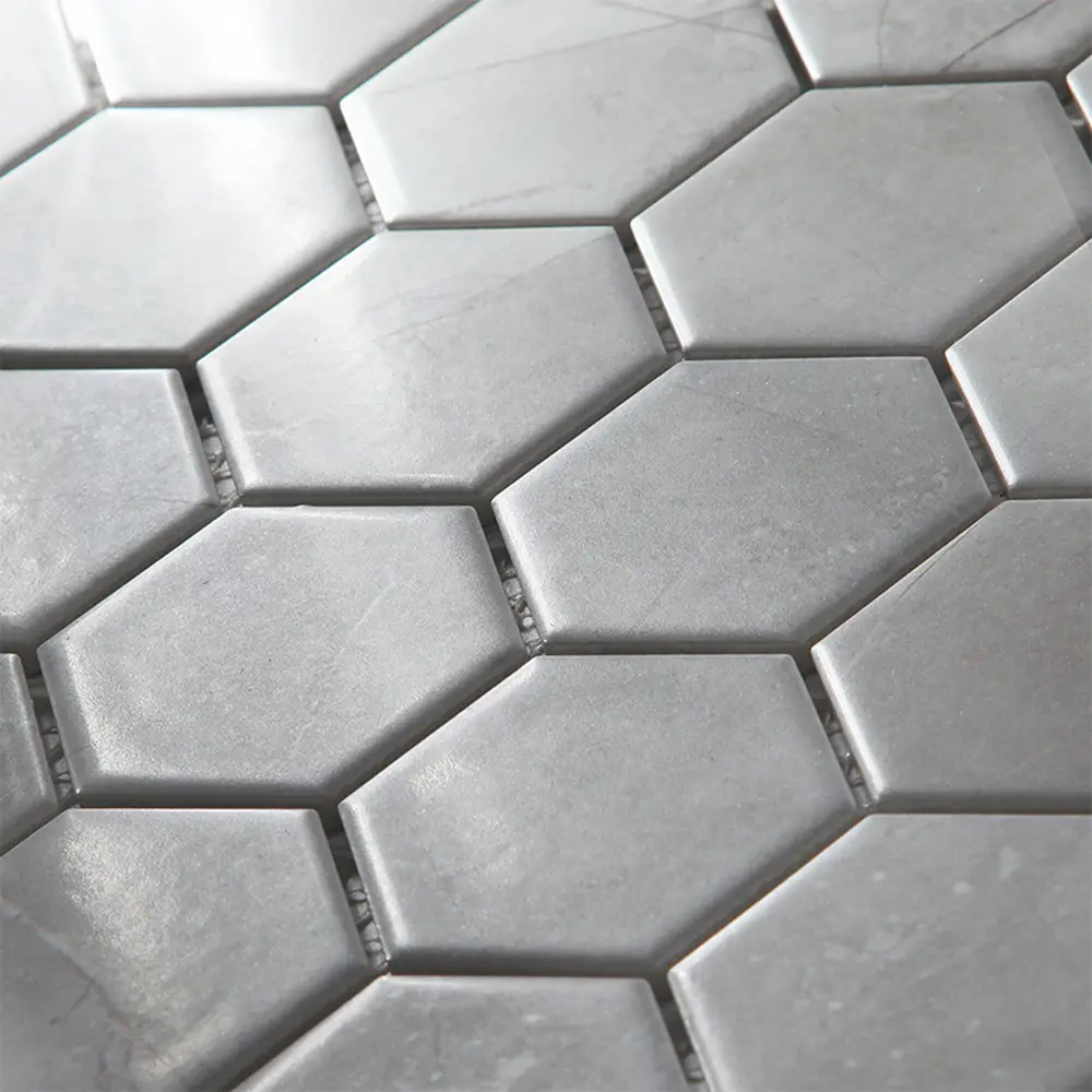 Мозаика керамическая Smart Mosaic Homework Hexagon Marblegrey Мат 27.1x28.2 см цвет серый 82909305 STLM-2030911 - Вид №3