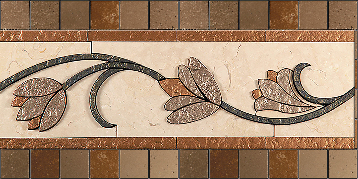 БОРДЮР ИЗ МРАМОРА TL-1 SKALINI FLORAL TL1 - Вид №1