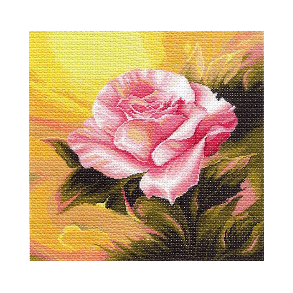 1111 Канва/ткань с рисунком Рисунок на канве 41 см х 41 см "Розовая прелюдия" Матренин посад 