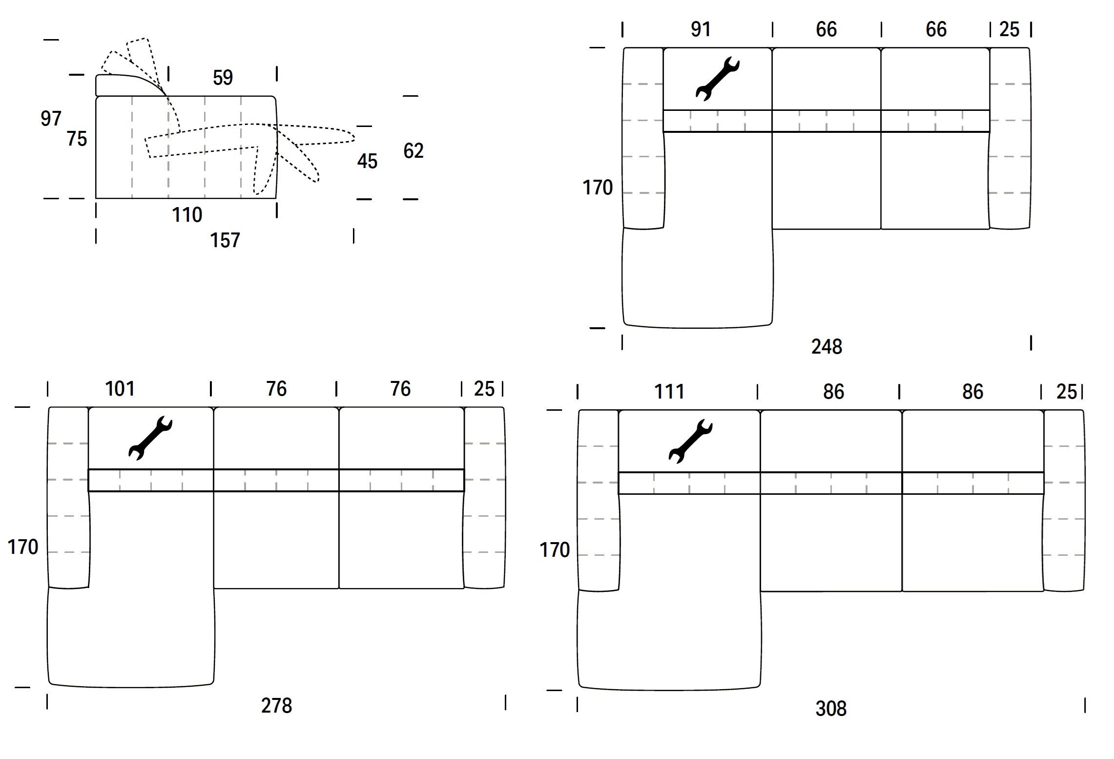 3-местный тканевый диван с полуостровом Felis Softliving ARCH-00144481 - Вид №16