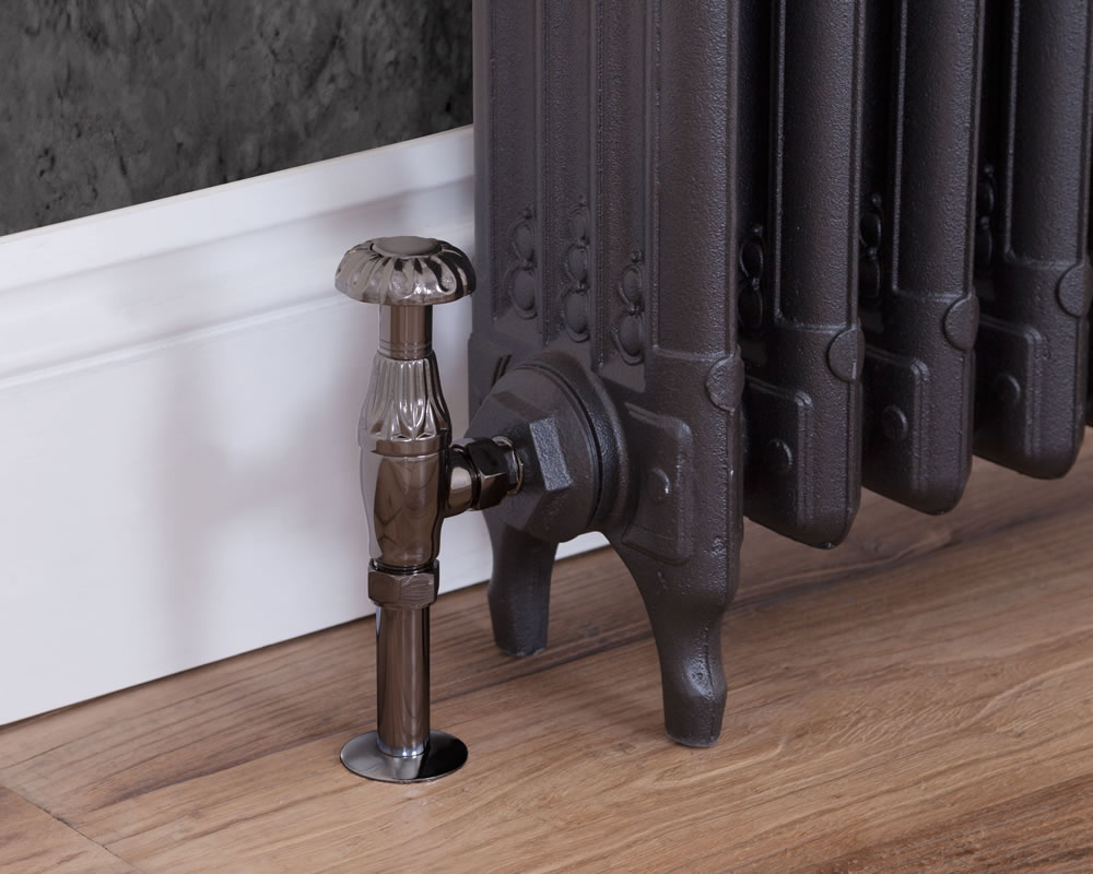 QSS046 Входной ручной клапан радиатора Crocus Wheel 15 мм (черный никель) Сarronheating  - Вид №2