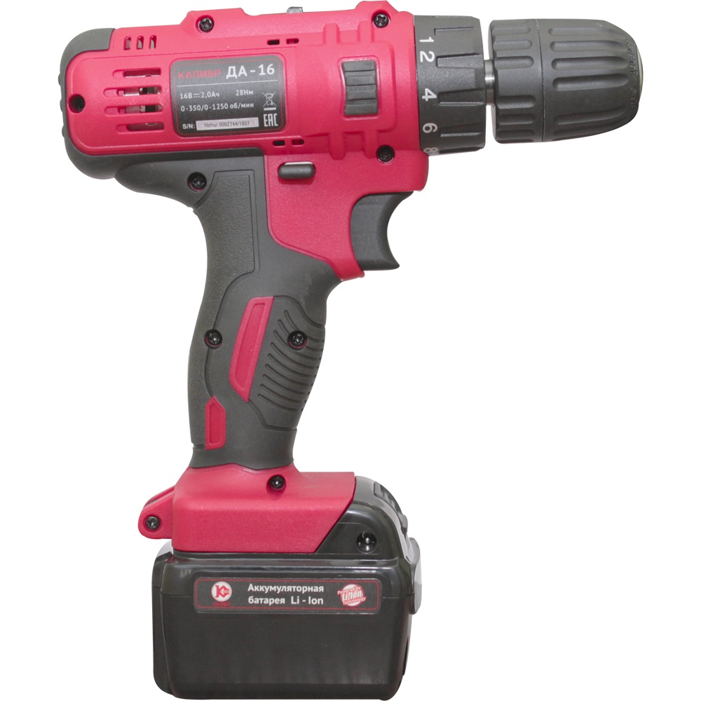 70733 Калибр Аккумуляторная дрель (Li-Ion) ДА-16  - Вид №1