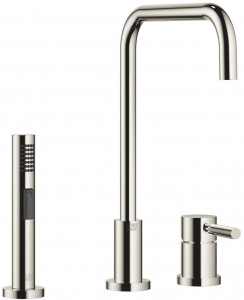 32815625-08_1_27721970-08_1 Смеситель на два отверстия с отдельными розетками с душевым гарнитуром для ополаскивания - платина Dornbracht Meta.02