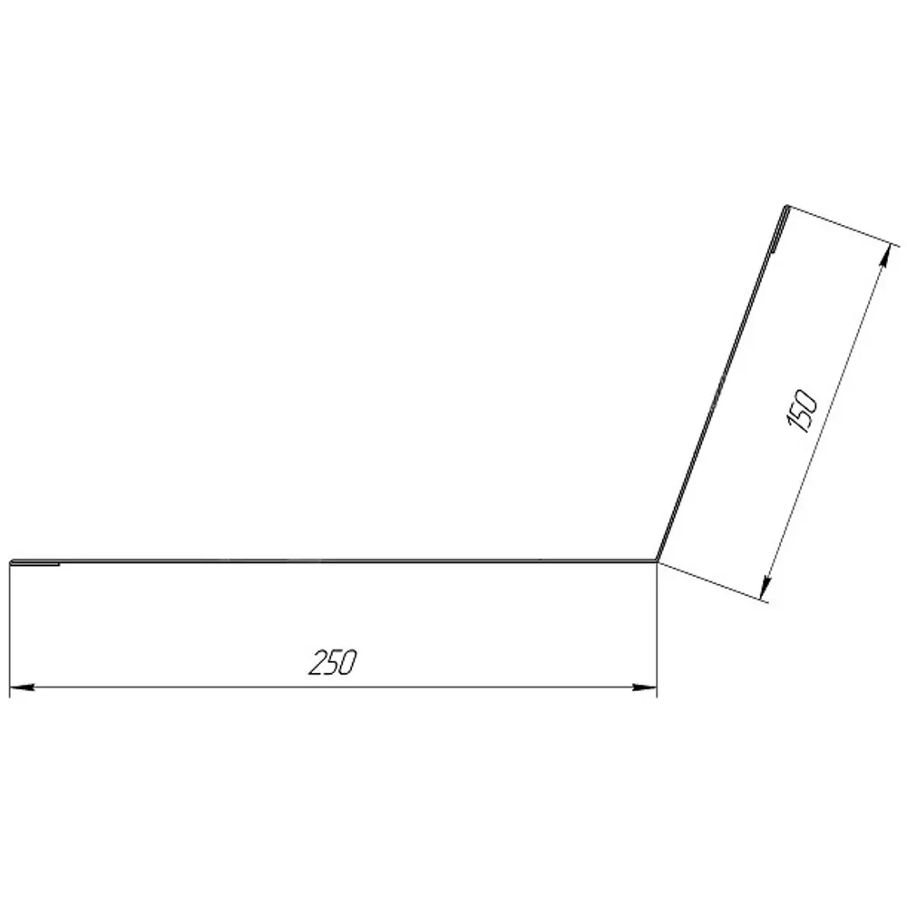 Планка примыкания верхняя 150x250 мм 2 м 0.45мм RAL 7024 Серый 83842915 STLM-2131308 Santreyd  - Вид №1