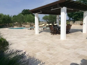 Naturalmente Puglia Каменный пол в деревенском стиле с краями под старину  022