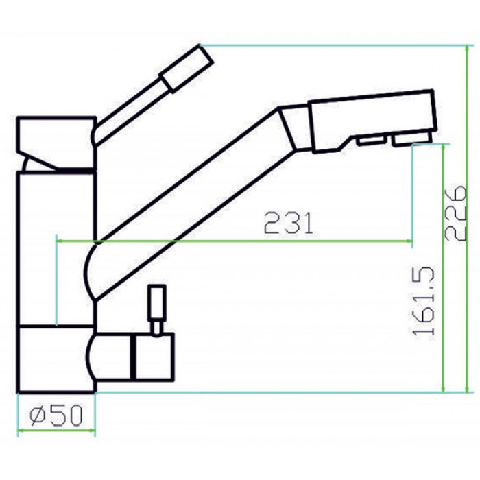 Zorg SZR-1709 Antas Смеситель для кухни Zorg 226х231  - Вид №2