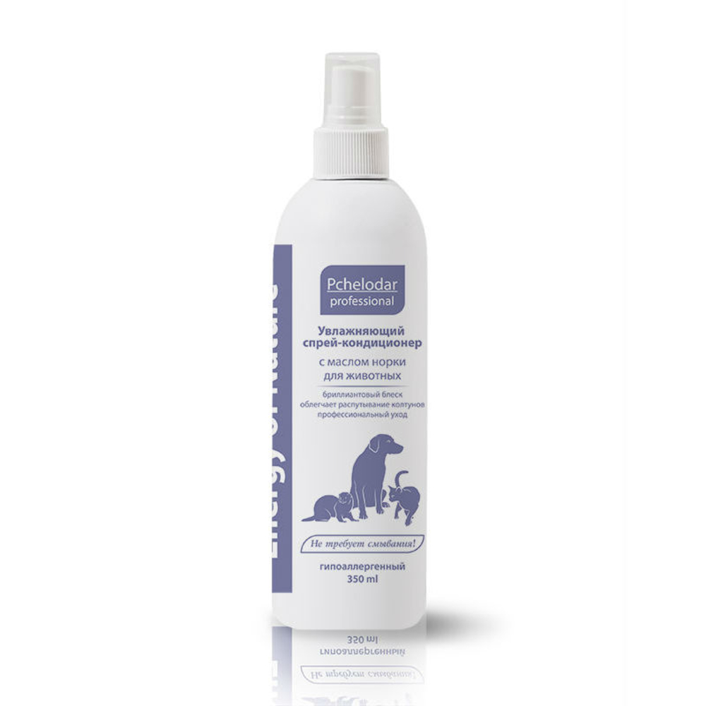 ПР0058516 Спрей-кондиционер увлажняющий для распутывания колтунов с маслом норки 350мл ПЧЕЛОДАР 
