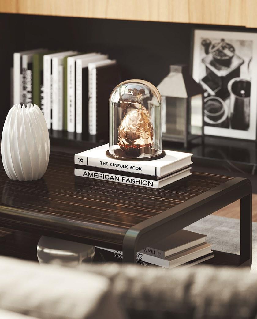 PRADDY Прямоугольный деревянный журнальный столик с журнальной полкой Arc Tr021 - Вид №2