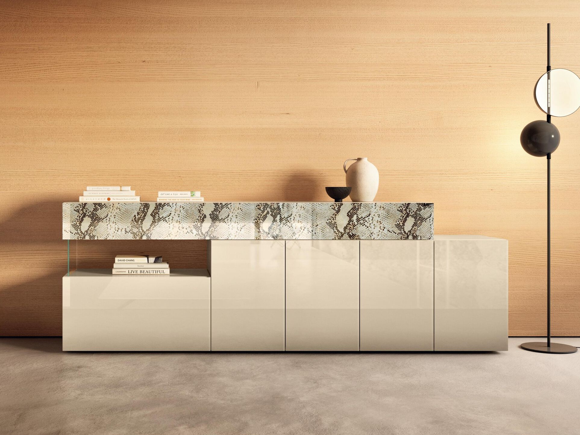 Стеклянный шкаф с распашными дверями Lago 36e8 ARCH-00152707