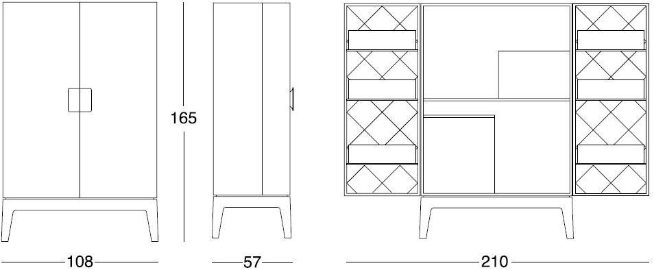 Longhi Деревянная барная стойка, обшитая деревом Loveluxe Y 745 - Вид №3