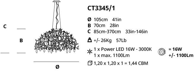 Serip Подвесной светильник из бронзы ручной работы Aqua Ct3345/1 - Вид №3