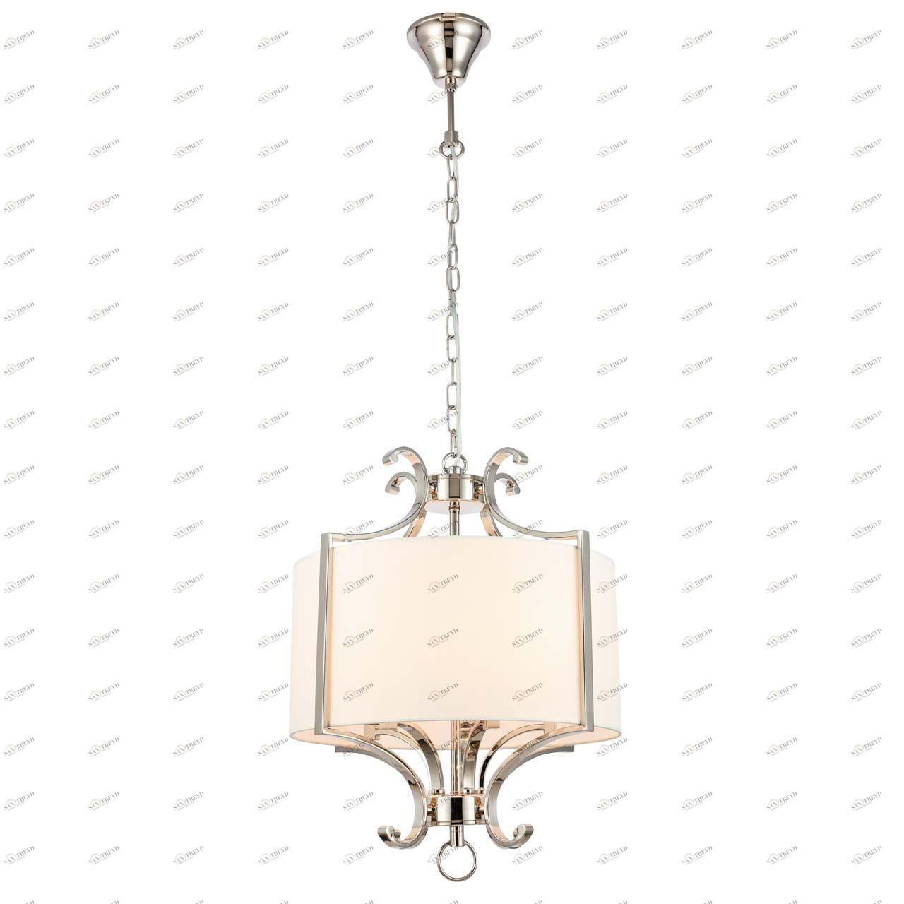 Подвесной светильник с абажуром белый Diolla SL1754.103.05 ST LUCE ДИЗАЙНЕРСКИЕ, DIOLLA 00-3890267 Белый;никель 