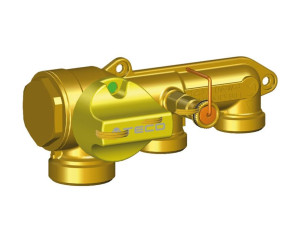 Распределительный коллектор с одним перехватом на 2 выхода