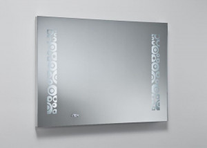 ARF3/LED Sanibano, зеркало горизонтальной формы с LED подсветкой и часами, 2 полоски света