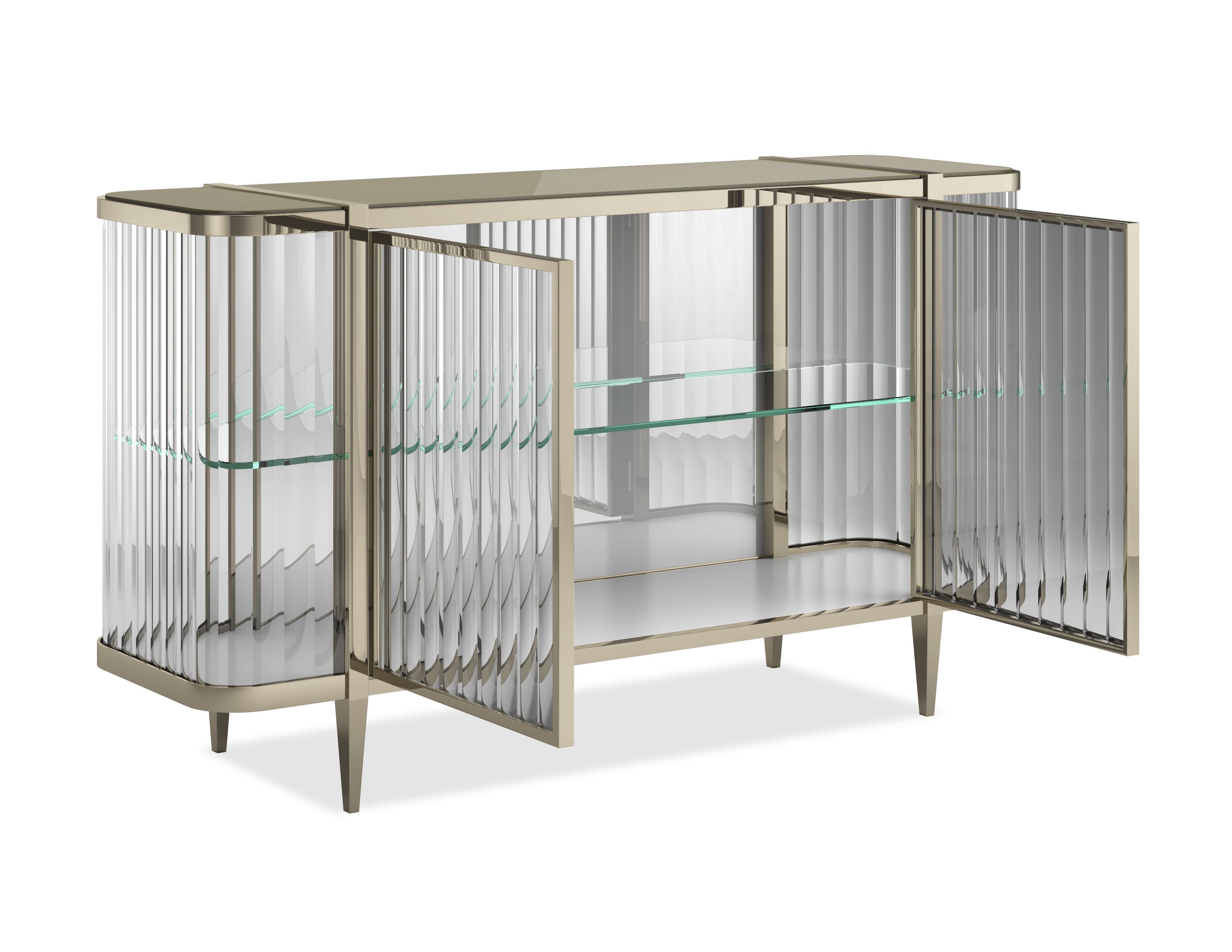 Стеклянный шкаф со встроенным освещением с распашными дверями Caracole STOP AND STARE ARCH-00037069 - Вид №5