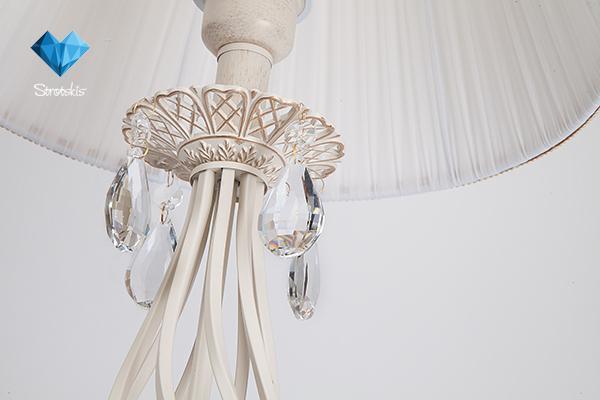 Торшер Eurosvet Amelia 10073/1 белый с золотом/прозрачный хрусталь Strotskis EUROSVET ЭЛИТНЫЕ 181079 Белый  - Вид №1