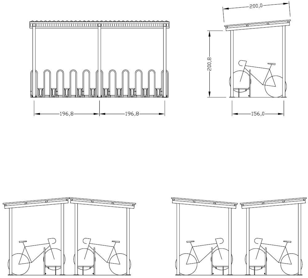 Euroform W Металлический навес для велосипедов и самокатов  720  - Вид №2