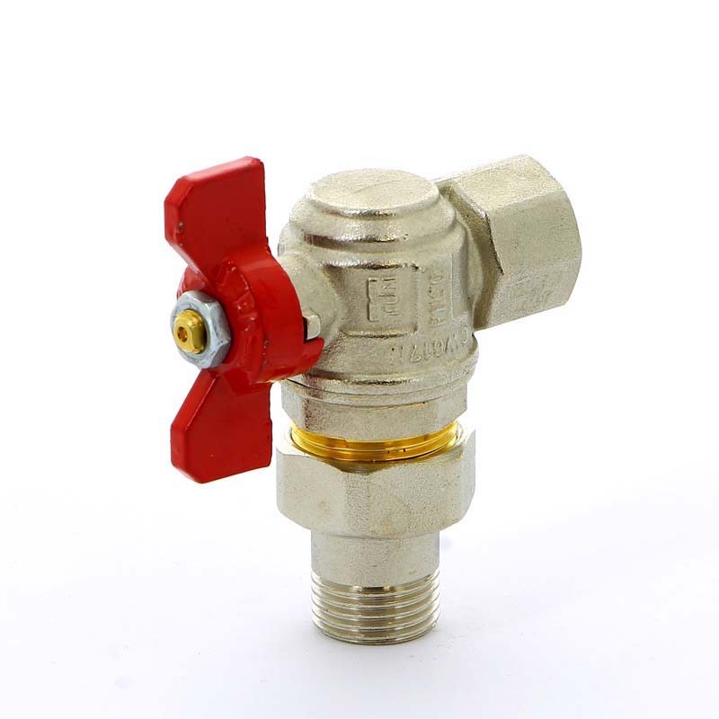 Кран шаровой НВ с разъемным соединением для коллектора бабочка TIEMME угловой 1/2" 2120008 - Вид №2