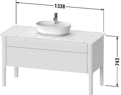 LU956609797 Тумбочка для консоли напольная Luv #LU9566 1338 x 570 мм Светло-голубой шелковисто-матовый лак Duravit - Вид №1