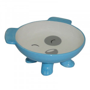 ПР0051142 Миска для животных Dog on Feet голубая керамическая 17х14,5х10,5см 200мл Foxie