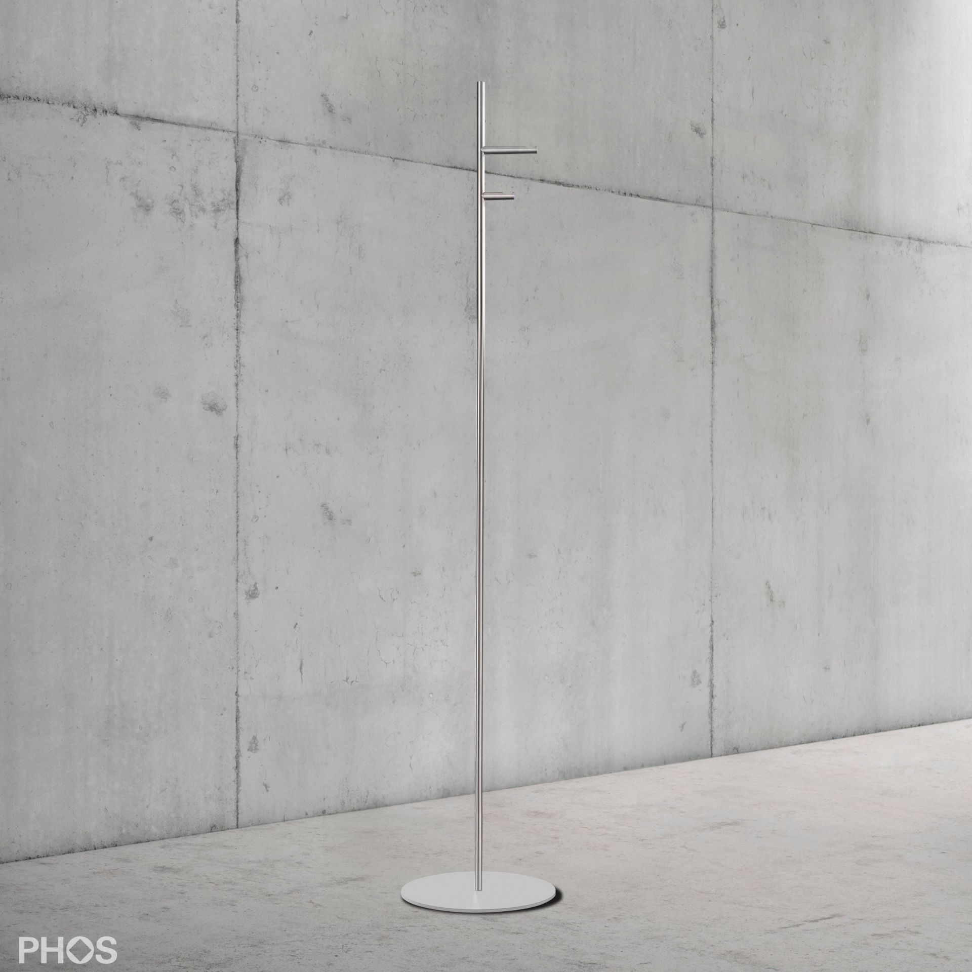 GSTS2V-BPW Вешалка для одежды, 2 вогнутых крючка, основание: белое. PHOS  - Вид №1