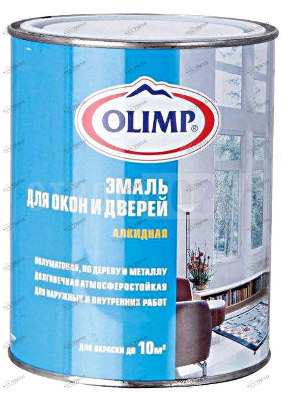 Эмаль Олимп для окон и дверей 0,9л белая "БАЗА A" 5882