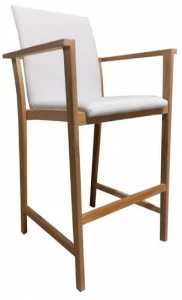 MOBIKA GARDEN Высокий табурет из тикового дерева с подлокотниками Pearl