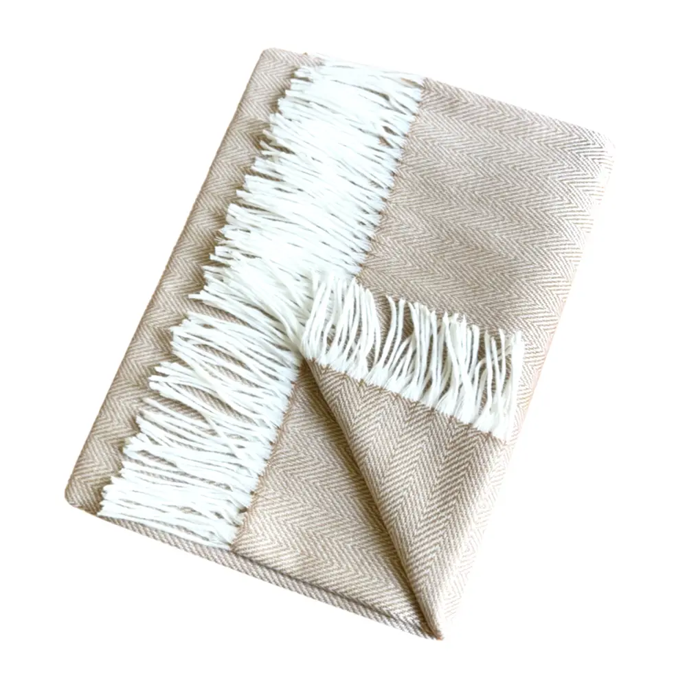 Плед Милан бежевый с вензельным узором 150x200 см 89426312 Santreyd STLM-1582112