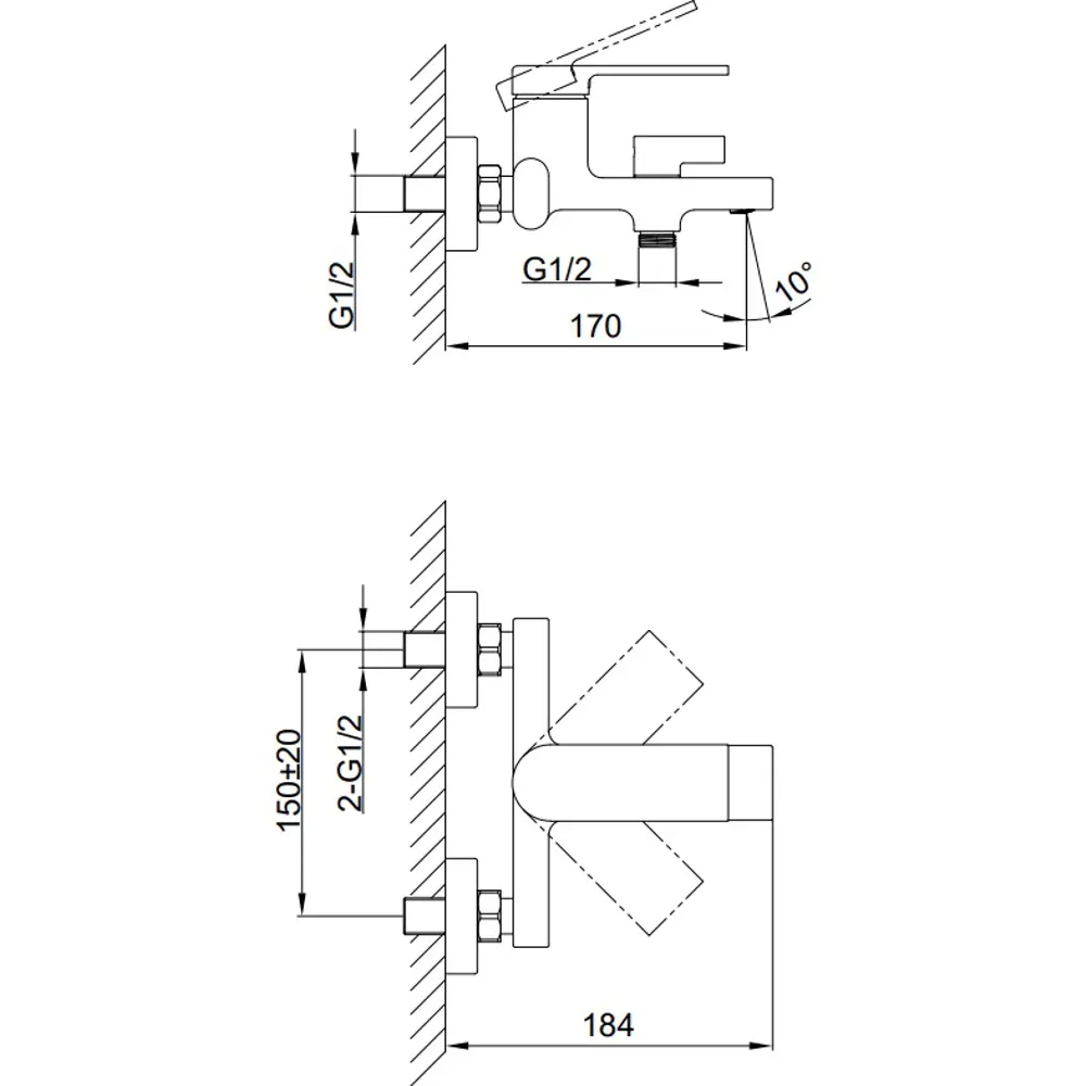Смеситель для ванны FRAP ARNE черный с лейкой и шлангом 89400931 STLM-1574790 - Вид №4