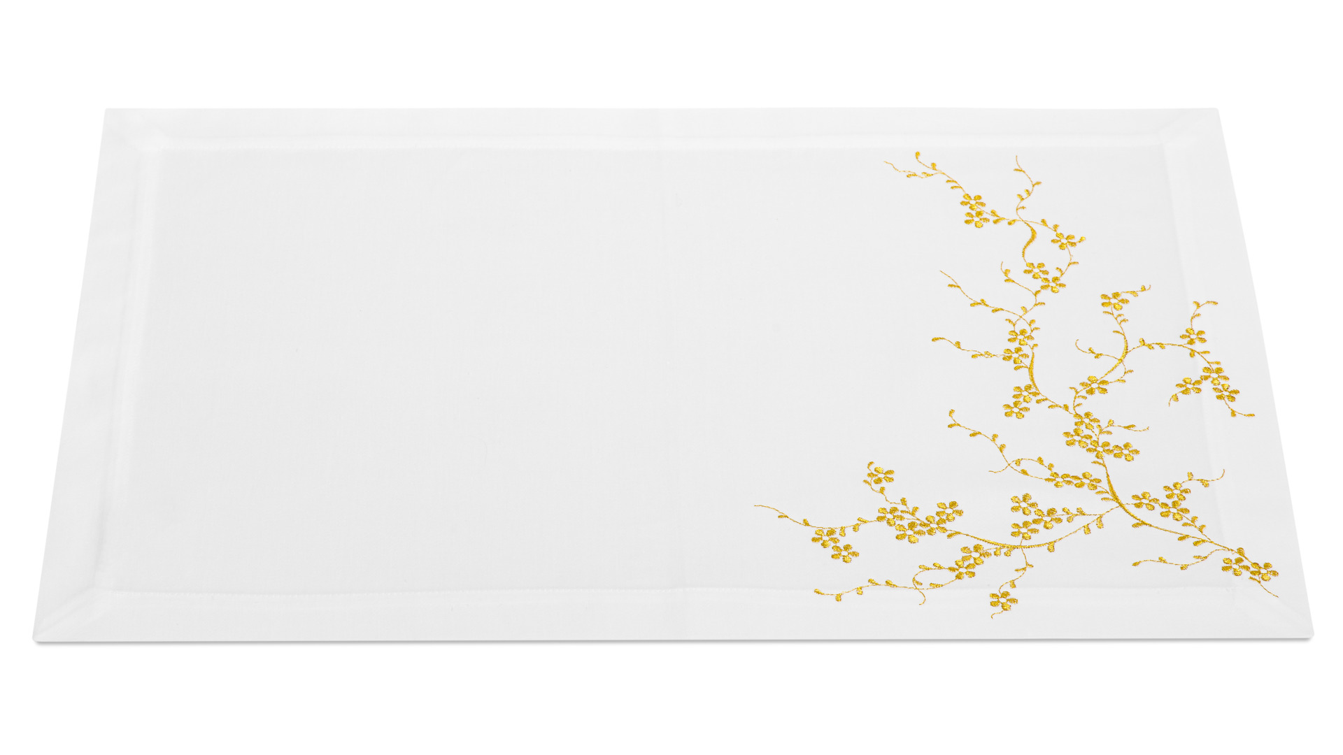 10645785 Weissfee Набор салфеток Weissfee "Блум" 50х35см, 6шт, (белый с золотист.вышив.) Хлопок  - Вид №2