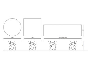 Стеклянный квадратный стол