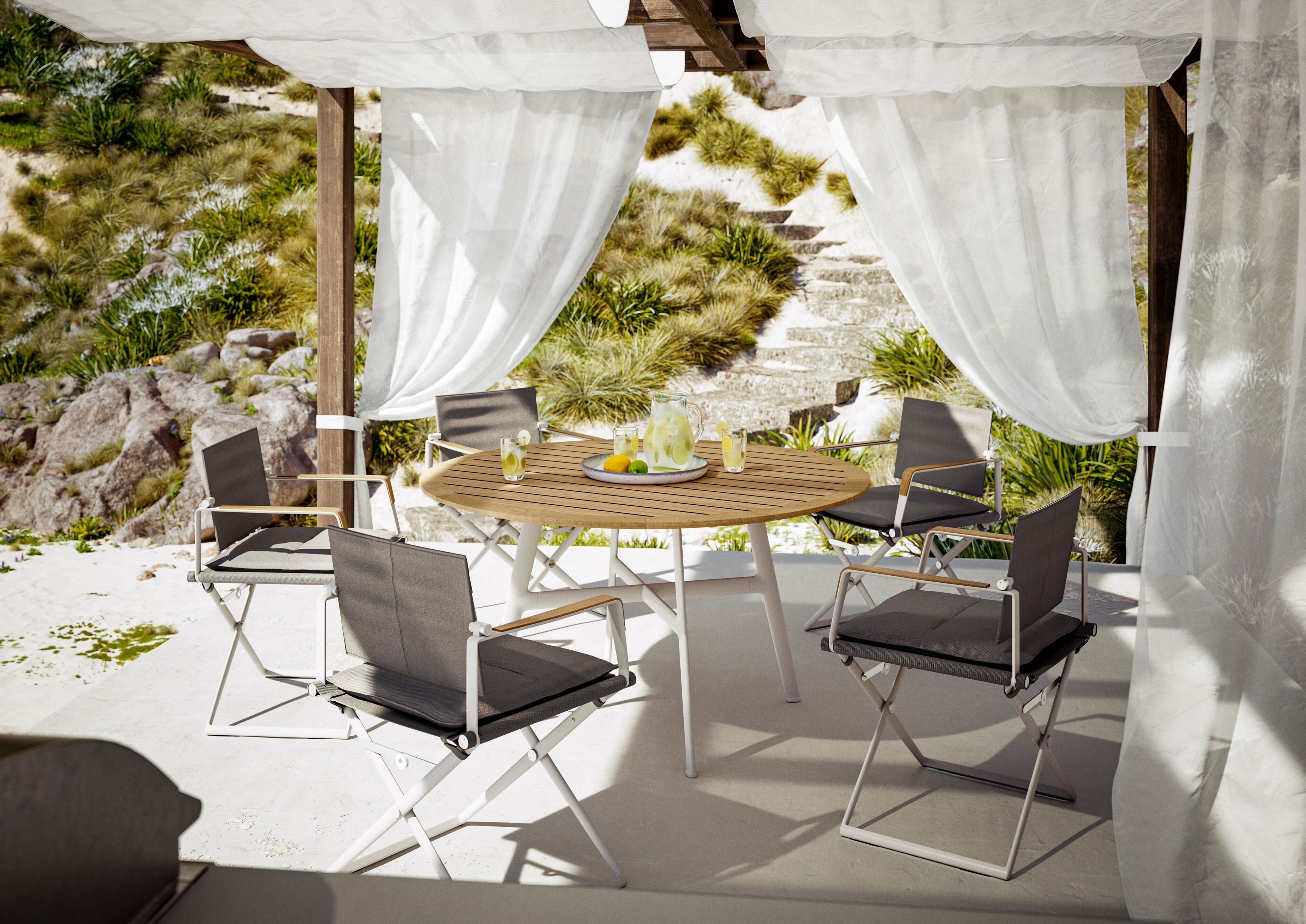 Стул для садового директора из алюминия с порошковым покрытием и тканью DEDON SEAX ARCH-00040045 - Вид №3