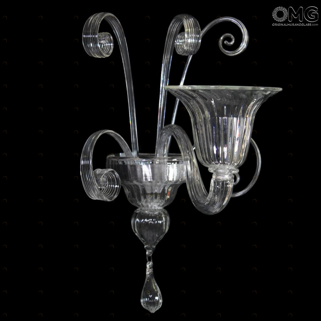 1252 ORIGINALMURANOGLASS Настенный светильник Бра Фоскари Кристал - Пастораль - муранское стекло OMG 25 см MODERNO