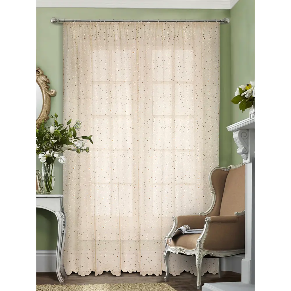 Тюль на ленте «Сеточка», 300х280 см, мотивы, цвет бежевый ТОРГОВЫЙ ДОМ ТЕКСТИЛЬ STLM-2155751 - Вид №8