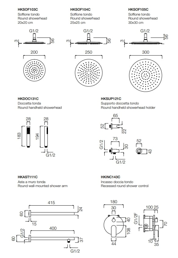 Латунный набор для душа с переключателем TAMANACO SET TONDO ARCH-00101198 - Вид №4
