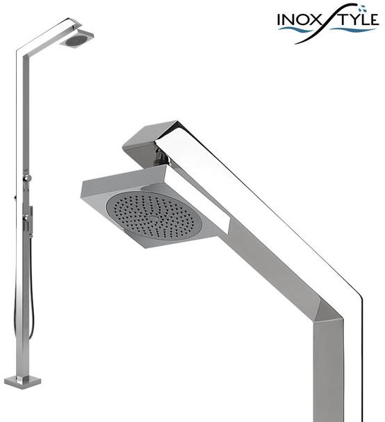 Inoxstyle Открытый душ из нержавеющей стали с ручным душем Tecno cube 01015 mmt - Вид №1