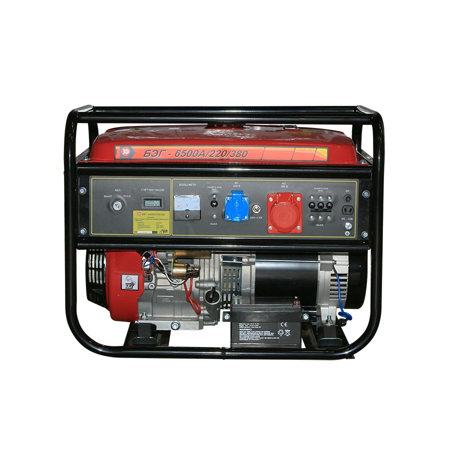 65277 Калибр Бензиновый электрогенератор БЭГ-6500А/220/380  - Вид №1