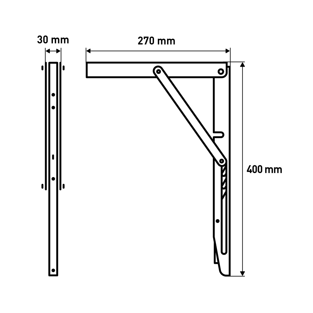 Кронштейн  Складывающийся, 280x410 мм, черный LJPS0131 Public Steel Россия  - Вид №7