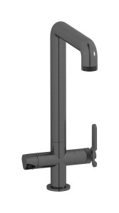 BOLD Кухонный смеситель 4-в-1 на одно отверстие для раздачи проточной и натуральной фильтрованной воды, холодной фильтрованной и газированной фильтрованной воды WE ARE IB b2385cs Brushed Black Chrome Puro