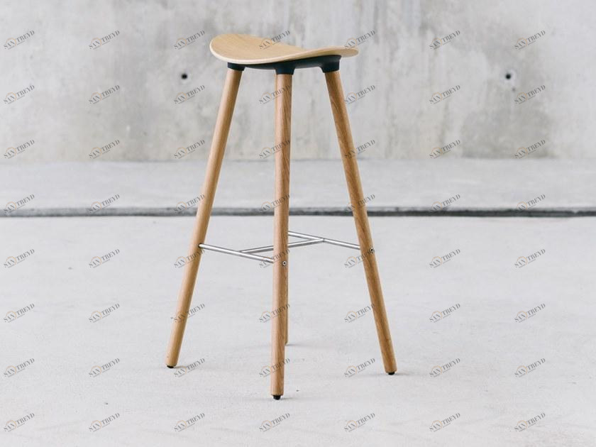 ENEA Высокий деревянный табурет с подставкой для ног Coma wood sun-id-1396047