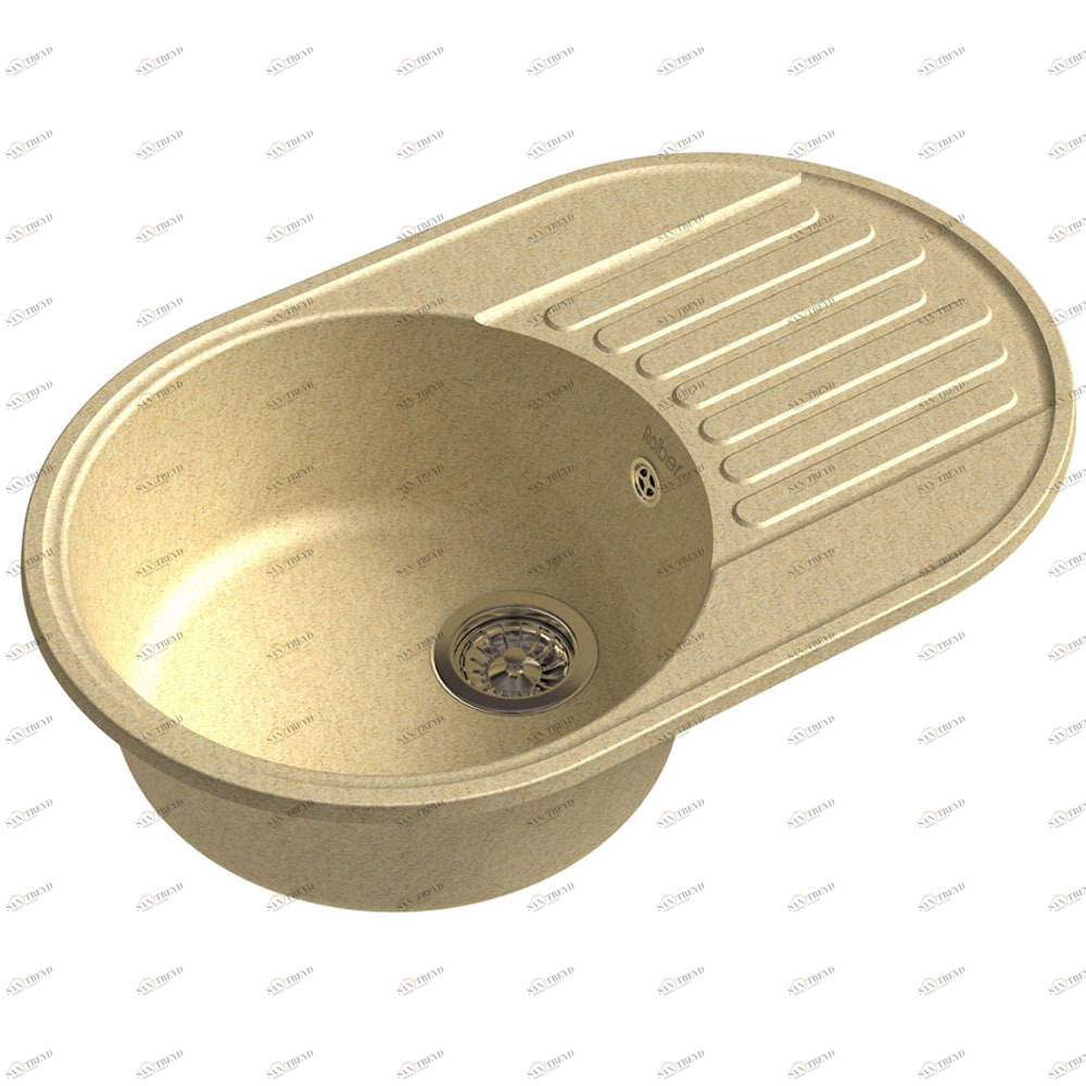 RQ55 бежевый Мойка кухонная прямоугольная Raiber 