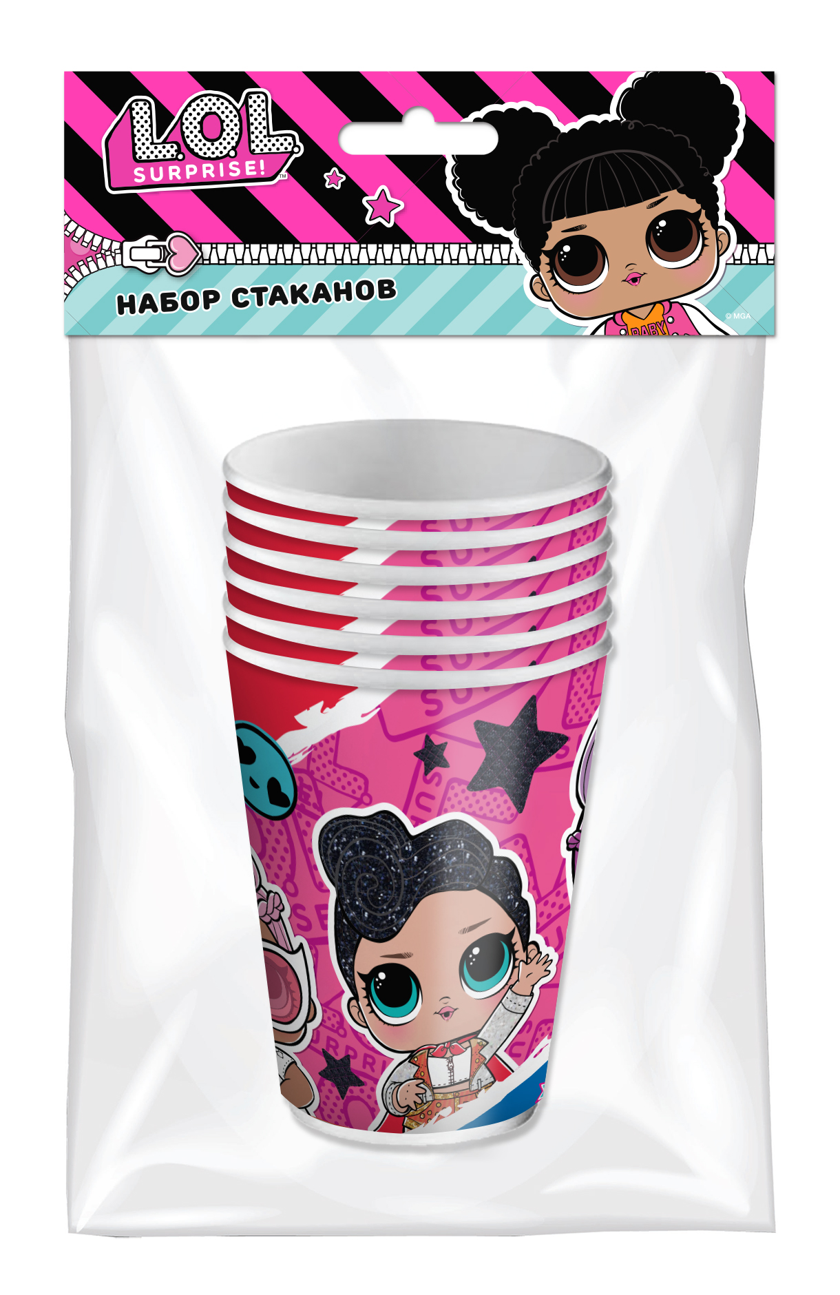 287788 Набор бумажных стаканов 6 шт. "LOL" (трехцветные) Santreyd 