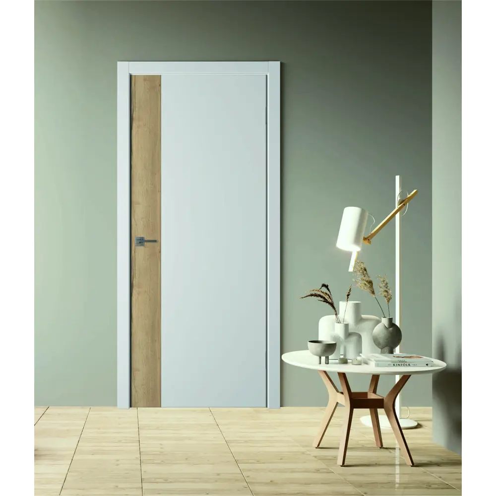 Дверь межкомнатная глухая Палладиум VR 80x200 см ПВХ цвет софт милк/дуб галифакс натур. с замком и петлями 84506015 STLM-2145559 VFD  - Вид №5