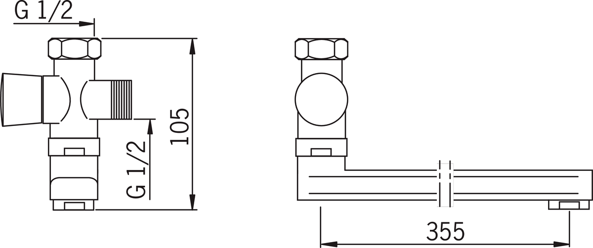 Oras 221800 Излив с переключателем, L=355 221800  Хром  - Вид №1
